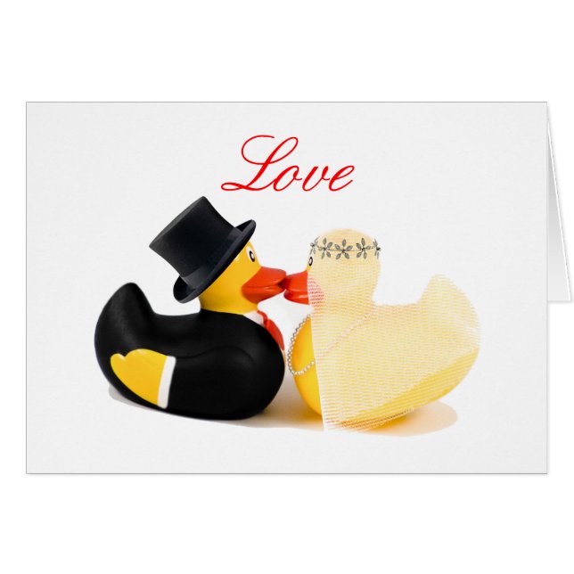 Cartão Patos de casamento 3 (Frente Horizontal)