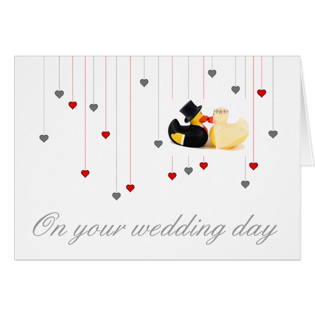 Cartão Patos de casamento 3 (Frente Horizontal)