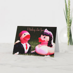 Cartão Patos de Casamento Eu Te Amo