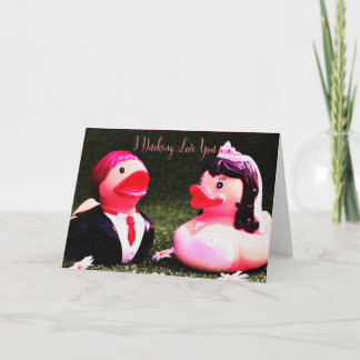 Cartão Patos de Casamento Eu Te Amo
