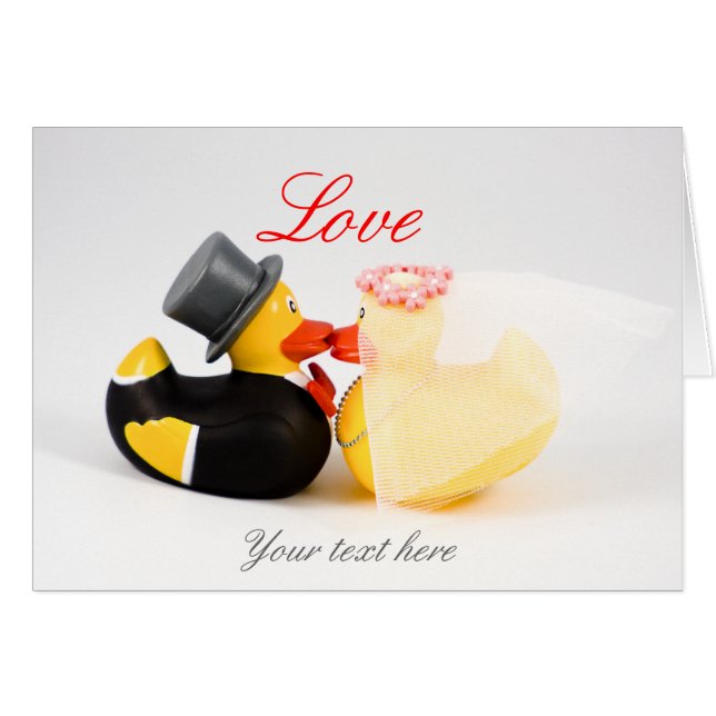 Cartão Patos do casamento (Frente horizontal)