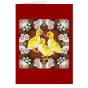 Cartão Patos e Rosas