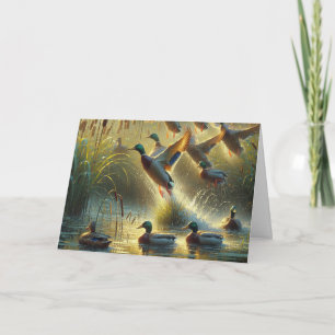 Cartão Patos Mallard Para o Dia dos Pais