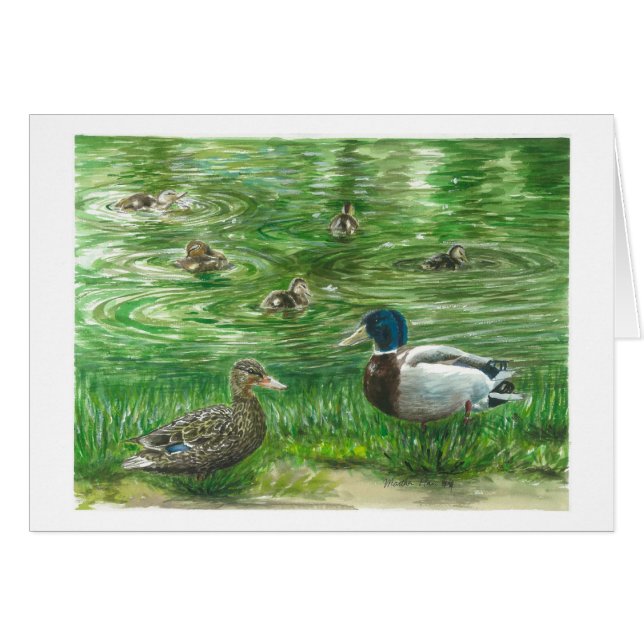 Cartão Patos no lago Glendoveer (Frente Horizontal)