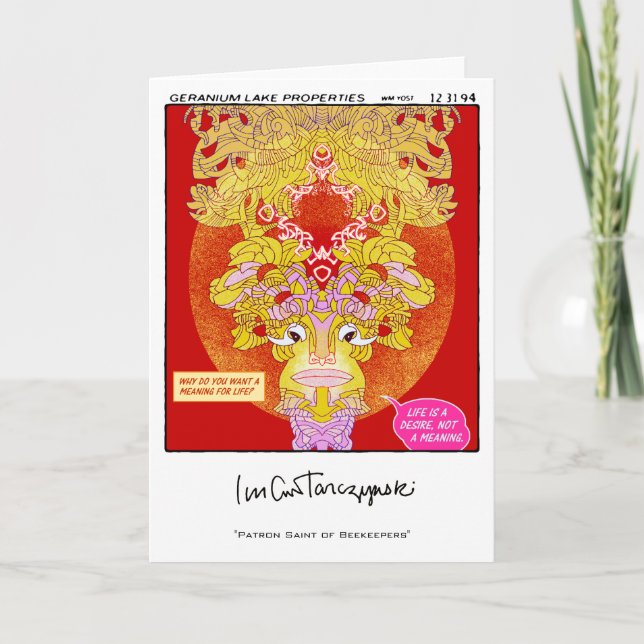 Cartão Patrão Santo de apicultores (Frente)