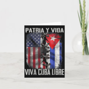 Cartão Pátria E Vida Cuba Livre Viva Patriótico Retro EUA