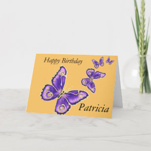 Cartão Patricia, Happy Birthday Butterfly Card