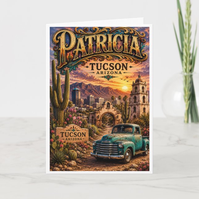 Cartão Patricia Tucson Arizona Personalizado Sudoeste  (Frente)