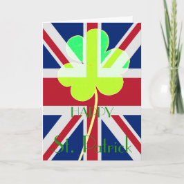 Cartão Patrick Irish Shamrock UK Flag Engraçado