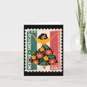 Cartão Patrimônio Hispânico do Dançarino Floral Mexicano