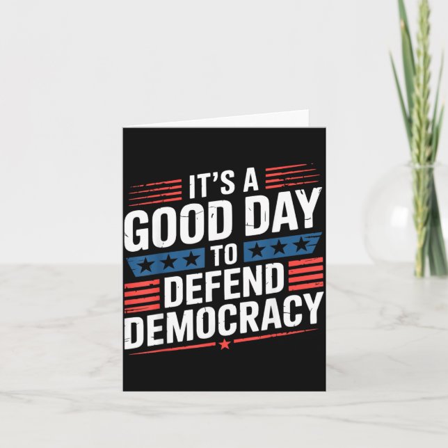 Cartão Pátrio Um Bom Dia para Defender o Design da Democr (Frente)