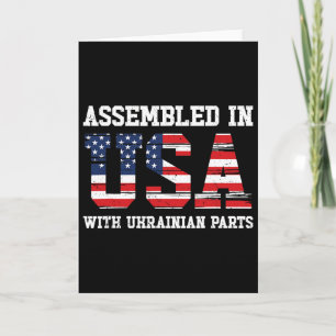 Cartão Patriota Americano Ucraniano Bandeira EUA Ucrânia 