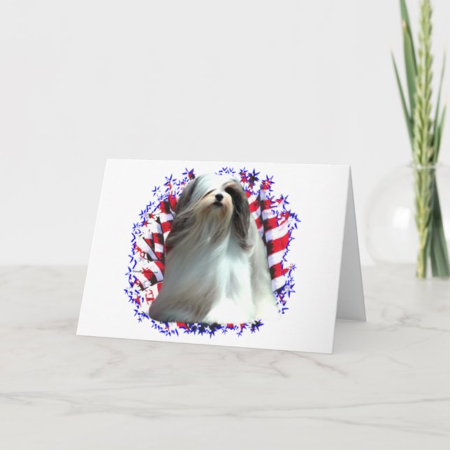 Cartão Patriota de Lhasa Apso (Frente)