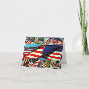 Cartão Patriotic American Flags Note Card