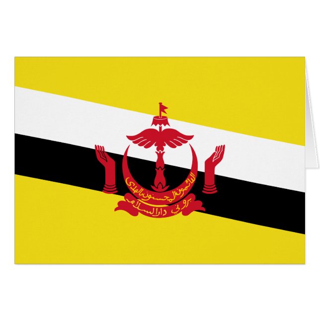 Cartão Patriotic Brunei Flag (Frente Horizontal)