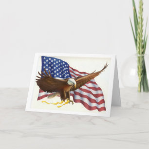 Cartão Patriotic Eagle Flag Greeting Card