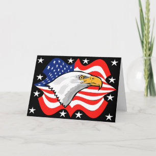 Cartão Patriotic Eagle Flag Greeting Card