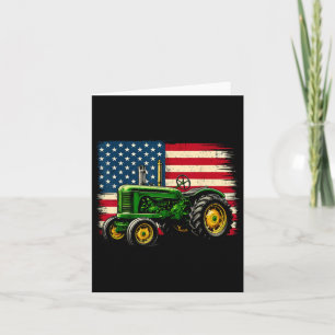 Cartão Patriotic Farmer 4 De Julho Trator Usa Flag