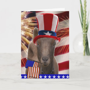 Cartão PATRIOTIC GOAT 4th OF JULY GIFTS