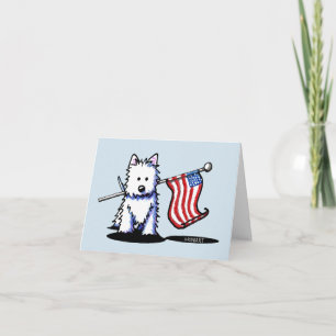 Cartão Patriotic KiniArt Westie EUA Flag