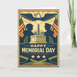 Cartão Patriotic Silhouettes Memorial Day