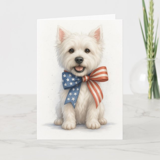 Cartão Patriotic Westie (Frente)