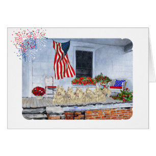 Cartão Patriotic Wheaten Scottish Terriers