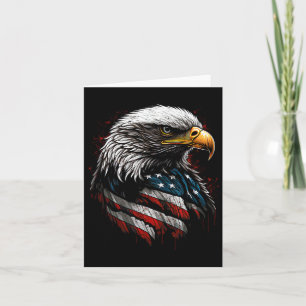 Cartão Patriótica Águia Americana Bandeira Americana 4 de