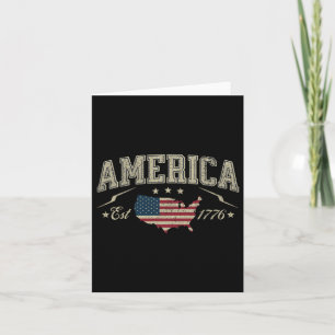 Cartão Patriótica American Flag Usa Est 1776 4º De Julho