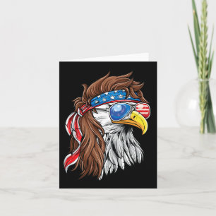 Cartão Patriótica Bald Eagle Mullet EUA Bandeira American