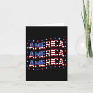 Cartão Patriótica de Bandeira Americana em 4 de julho