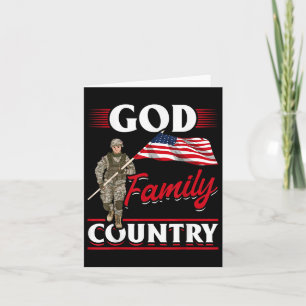 Cartão Patriótico Americano Bandeira da Família Deus País