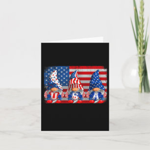 Cartão Patriótico Americano Gnomos Usa Independência Dia 