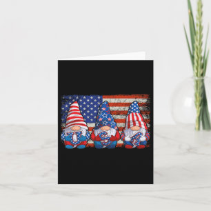 Cartão Patriótico Americano Gnomos Usa Independência Dia