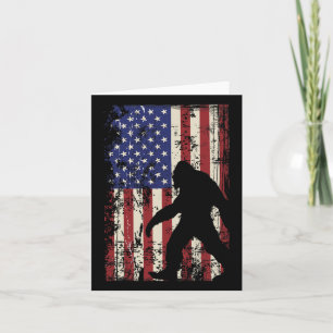 Cartão Patriótico Bigfoot American Flag 4º De Julho