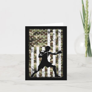 Cartão Patriótico Boxer Fighter Camo USA Flag 4 De Julho