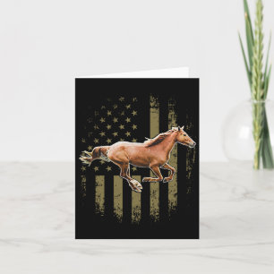 Cartão Patriótico Cavalo Americano Bandeira Horseback And