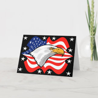 Cartão patriótico da bandeira de Eagle