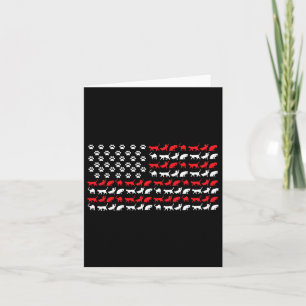 Cartão Patriótico das patas da Cat American Flag Usa