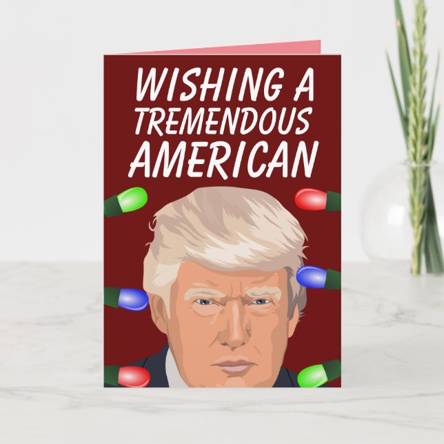 CARTÃO PATRIÓTICO DE NATAL DE TRUMP DONALD PARA QU (Frente)