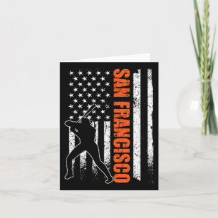 Cartão Patriótico de São Francisco Baseball Flag Usa Vint