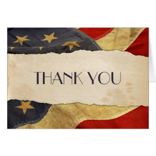 Cartão Patriótico ou Militar antigo pavilhão dos EUA