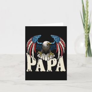Cartão Patriótico Papa Bald Eagle Shirt Usa Flag 4th Of J