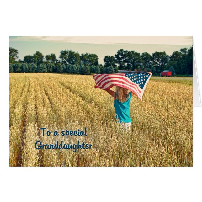 Cartão Patriótico para a neta (Frente Horizontal)