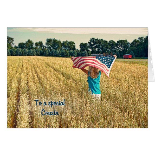 Cartão Patriótico para primo (Frente Horizontal)