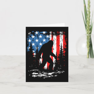 Cartão Patriótico Pé Grande Sasquatch 4 De Julho American