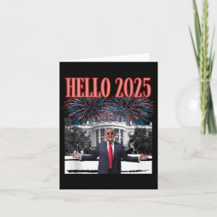 Cartão Patriótico Trump Olá 2025 Ano Novo Republicano