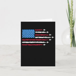 Cartão Patriótico Vermelho Branco Azul Usa Bandeira Jatos