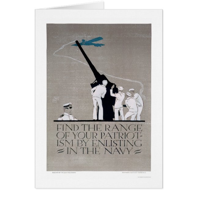Cartão Patriotismo da mostra - recrute o marinho (Frente)