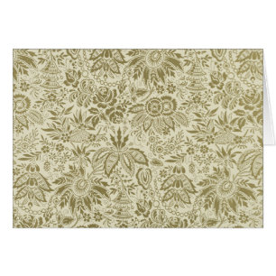 Cartão Patterno Floral Verde Sage - Damasco Antiquado